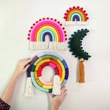 Rainbow Hanging Decor Macrame Home Decoration Accessorie Nordic Wall Ornaments Kids Baby Room Photography Wedding Decoration 2024 - buy cheap