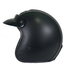 KCO-casco de Moto de cuero PU, protector de cabeza abierto, Retro, para scooter, eléctrico, 3/4 2024 - compra barato