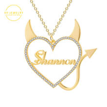 Iced Name Necklace With Customized Personalized Name Choker Gold Stainless Steel For Women Angel Necklace Baby Jewelry Gifts 2024 - buy cheap