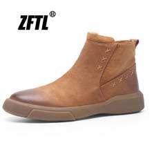 ZFTL/Новинка; мужские Ботинки Martin; мужская повседневная обувь в британском стиле из натуральной кожи; ботильоны; мужские ботинки «Челси»; большие размеры; 170 2024 - купить недорого