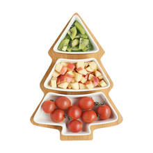 Juego de platos de cerámica para árbol de Navidad, vajilla de porcelana para ensalada, pastel, fruta, postre, dulces, decoración de Navidad, 1 Juego 2024 - compra barato