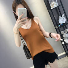 new Spring Summer fashion tank top  Women Sleeveless V-neck Loose T Shirt Ladies Vest  Camisole Slim Ladies  Vest top women 2024 - buy cheap