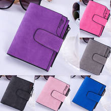 2021 Leather Wallet Matte Surface Hasp Simple Style Casual Portable Bifold Small Purse Card Cash Coin Holders for Ladies 2024 - buy cheap