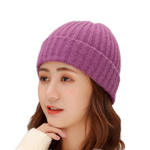 2019 Fashion Unisex Winter Hat Cib Cuffed Knit Hat Short Melon Fur Beanie Hat Beanies Autumn Skullcap Winter Solid Color Casual Knitted Cap 2024 - buy cheap