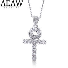 Round Brilliant Cut Moissanite Necklace Fine Pendant 18K White Gold Plated Silver DEF Color VVS1 Test Positive 2024 - buy cheap