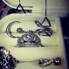Anel da coroa da rainha real 925 prata esterlina aaaaa zircon cz noivado casamento anéis de banda para mulher nupcial festa de jóias 2024 - compre barato