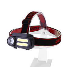 Faro delantero LED COB recargable por USB, 4 modos, linterna para la cabeza, minilinterna para exteriores, batería 18650 2024 - compra barato