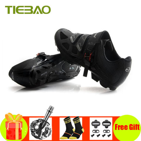 Tiebao обувь для велоспорта sapatilha ciclismo MTB SPD педали обувь для горного велосипеда дышащие самоблокирующиеся кроссовки мужская обувь для велосипеда 2022 - купить недорого