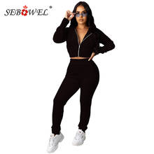 SEBOWEL Women 2 Piece Outfits Velour Tracksuit for Women Autumn Spring Cropped Zip Up Hoodie Jogging Sweatsuit Workout Sets 2024 - buy cheap