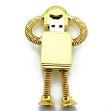 100% Real Capacity Gold Metal Robot Usb Flash Drive 512GB Creativo Pendrive 1TB Memory Stick 16/32/64GB Gift Pen Drive 2TB 128GB 2024 - buy cheap