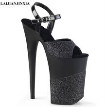 LAIJIANJINXIA New Summer 23CM high heels Sandals Fashion model shoes strap buckle sexy stage show banquet nightclub sandals 2024 - buy cheap