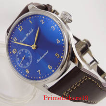 new parnis 44mm blue dial mechanical hand winidng 6497 movement luxury 2020 men's wristwatch 2024 - buy cheap