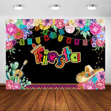 Mexican Fiesta Themed Party Photo Booth Background Summer Fiesta Birthday Party Decoration Backdrops Photography Supplies 2024 - buy cheap