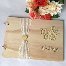 Fenkicyen Wedding Guestbook Wooden Guest Signature Wedding Book Hollow-Out Tree Wedding Memory Book Wedding Guest Book New 2024 - buy cheap