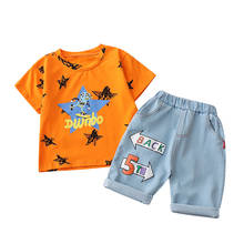 Children Summer Cotton Baby Boys Clothes Leisure Printed T Shirts Denim Shorts 2Pcs/sets Infant Kids Fashion Toddler Tracksuits 2024 - buy cheap