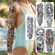 Sexy God Nun Girl Temporary Tattoos Sleeves For Women Lady Large Angel Lily Rose Fake Tattoo Full Arm Body Art Tatoos Paper 2024 - купить недорого