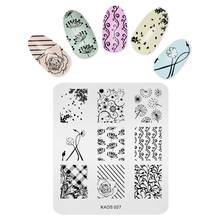 1PC Flower Design 7*8cm Nail Stamping Plates Stamp Stamping Stainless Steel DIY Nail Polish Print Manicure Nail Stencil Template 2024 - buy cheap