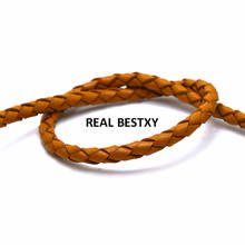 2m/lot approx:4mm natural brown  Round Genuine Braided Leather Cord String Rope For Women Men Bracelet Jewelry Craft Making DIY 2024 - buy cheap