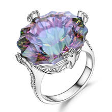 GEM'S BALLET Luxury Natural Rainbow Mystic Quartz Cocktail Ring 925 Sterling Silver Irregular Gemstone Rings Jewelry for Women 2024 - купить недорого