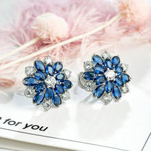 Fashion unique Hoop Earrings Flower Cluster Clear Crystal Zirconia Earrings Jewelry designer earrings for women 2024 - buy cheap