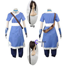 2020 New 6PCS Avatar The Last Airbender Katara men Cosplay Costume Halloween cosplay women costumes and wigs custom made size 2024 - buy cheap