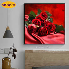 SIOSIOW-pintura de diamantes 5d artesanal, rosas, Flores Retro, cuentas cuadradas completas, diamante, punto de cruz, mosaico bordado, regalos de amor de boda 2024 - compra barato