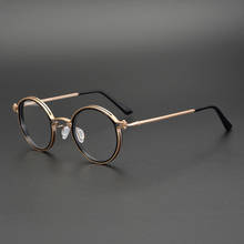 Hand-Made Vintage Round Optical Glasses Frames for Men Titanium Acetate Prescription Eyeglasses Women Retro Myopia Spectacles 2024 - buy cheap