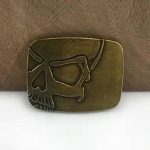 BuckleClub retro embossed skull cowboy gift  belt buckle FP-03698-2 antique brass FINISH for men 4cm width loop drop shipping 2024 - buy cheap