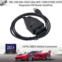 VAG-COM 409,1 Vag Com 409Com vag 409 kkl OBD2 II OBD кабель USB сканер сканирующий инструмент Интерфейс для Audi Seat Volkswagen Skoda OCTAVIA III 2024 - купить недорого