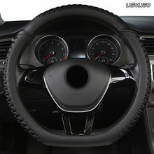 LIGOLIGO Leather Car Steering Wheel Cover For Ford Focus 2 3 MK2 Fiesta Fusion Mondeo MK4 Kuga Ranger F150 2024 - buy cheap