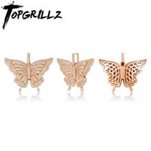 TOPGRILLZ Butterfly Pendant High Quality Iced Out Micro Pave Cubic Zirconia Pendant Gold Color AAA+ Cubic Zircon Women's Jewelry 2024 - buy cheap