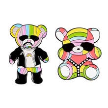 Rainbow Bear Badge Brooch Women Men Outdoorsy Gift Cartoon Cute Lapel Enamel Brooch Jewelry Gift for Kids Friend 2024 - buy cheap