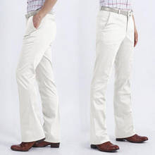 Мужские брюки с микро-колокольчиком в Корейском стиле, тонкие повседневные брюки в деловом стиле, весенне-летние широкие брюки, большие размеры 28-37 2024 - купить недорого