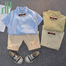 HH Baby Boy Clothing Sets 2021 Summer Boys Gentleman Tie Suit Clothes Kids Shirts Shorts Set Boy Toddler Children's Clothing 2024 - buy cheap