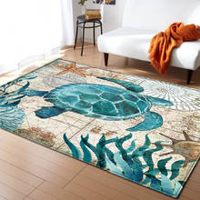 Marine life turtle 3D printed rug cute kids room play floor mat modern home decorative carpets for living room bedroom Area rugs 2024 - buy cheap