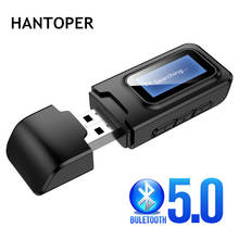 Bluetooth 5,0 аудио приемник передатчик ЖК-дисплей 3,5 мм AUX разъем стерео USB ключ беспроводной адаптер для автомобиля ПК ТВ наушники 2024 - купить недорого