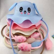 Hot Selling Summer Sun Hats Cute Cartoon Dance Ears Rabbit Airbag Cap Kids Fisherman Straw Hat for Children Boys Girls 2024 - buy cheap