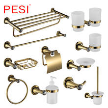 Gold Bathroom Accessories Sets Brass Toilet Paper Holder Towel Bar Toilet Brush Holder Wall Mounted Robe Hoook Bathroom Hardware 2024 - buy cheap