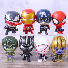 Avengers Spiderman Gwen Stacy Venom Thanos Hulk Captain America Iron Man Black Panther Action Figures Toys 8pcs/set 2024 - buy cheap