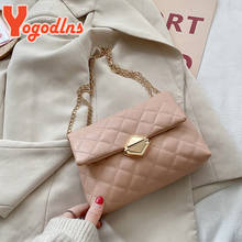 Yogodlns Fashion Lozenge Chains Shoulder Bag Women PU Leather Crossbody Bag Simple Small Messenger Bag Designer Flap Handbag sac 2024 - buy cheap