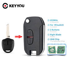 KEYYOU 2/3 Buttons Uncut Blade Remote Car Key Fit For Mitsubishi Outlander Lancer EVO Colt Mirage 433 MHz ID46 Chip MIT11 MIT8 2024 - buy cheap