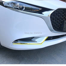 Car-Styling Styling For Mazda 3  Accessories 2020 Chrome Front Fog Light Lamp Frame Cover Trim Car Sticker Plates 2024 - buy cheap