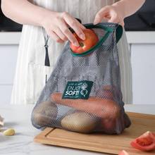 Складная подвесная сумка для хранения, дышащая многоразовая Сетчатая Сумка для кухни, складная сумка для сортировки чеснока, лука, овощей 2024 - купить недорого