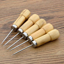 Wooden Handle Sewing Awl Straight Cone Hand Stitcher Leather Craft  Shoe Repair Puncher Positioning Drill Sewing Needle Tool G 2024 - buy cheap