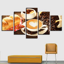 5 Pieces Coffee Bread for Living Room Bedroom Modern Pictures Hd Printing Frameless Canvas Painting Home Decoration Posters 2024 - buy cheap