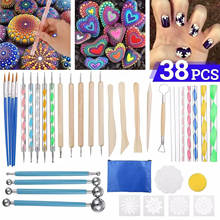 38Pcs Mandala Dotting Tools for Painting Rock Stone Pen Stencil Template Paints Palette Kit for Adults 2024 - buy cheap