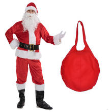 Snailify High Quality Men Santa Claus Costume Adult Flannel Santa Costumes 7 pcs Suit 2024 - buy cheap