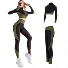 Novo 2 peças conjunto de yoga feminino esportes ginásio roupas de fitness plus size workout bra camiseta shorts calças leggings esportivas conjunto 2024 - compre barato