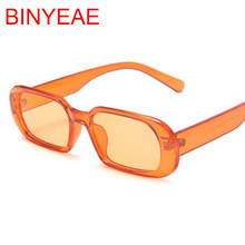 Óculos de sol retângulo pequeno, óculos escuros feminino vintage de marca oval quadrado uv400 verde laranja 2024 - compre barato