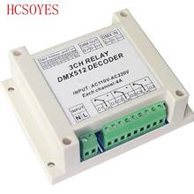 Decodificador led AC110-220V 3 CANALES, DMX-RELAY-3 canales, dmx512, 3P, controlador RGB, para lámpara led, tira de luces 2024 - compra barato